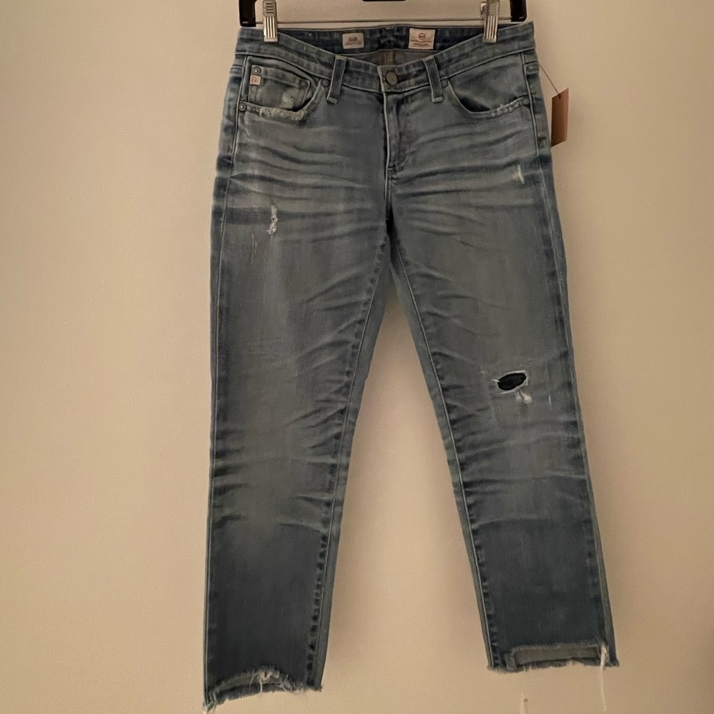 AG Adriano Goldschmied Faded Blue Ankle Jeans